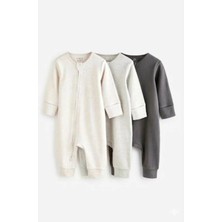 Next Baby Pamuklu Ayaksız 3'lü Tulum Set