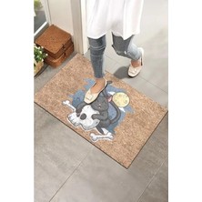 Calperia Kara Kedi Temalı Kapı Paspası - Şık ve Modern Dış Mekan Ürünü