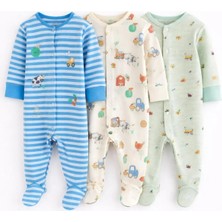 Next Baby Pamuklu Taşıtlar Temalı 3'lü Tulum Set