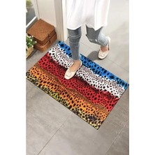 Calperia Monnheın Kapı Önü Paspası - Modern ve Şık Kapı Paspası | Ev, Ofis ve Dış Mekân Kullanımı Için (Renkli Leopar)