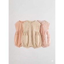 Next Baby Pamuklu Çiçek Desenli 3'lü Romper Set