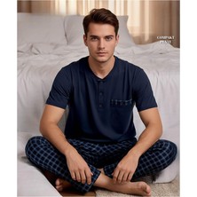 Arcan Erkek Düğme Yaka Kısa Kol Compact Penye Pijama Takımı 65130L - 1 Adet