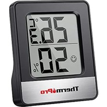 Calperia Mıknatıslı Dijital Termometre ve Nem Ölçer, Gülen Yüz Ikonu