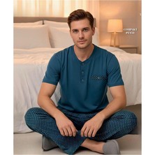 Arcan Erkek Düğme Yaka Kısa Kol Compact Penye Pijama Takımı 65130P - 1 Adet