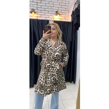 Tuba Toptaş Leopar Astarsız Trençkot