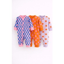 Next Baby Pamuklu Çok Renkli Ayaksız 3'lü Tulum Set