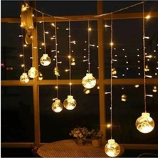 Celisse Dekoratif LED Işıklı 12 Toplu Perde LED Animasyonlu Fişli LED Küre Top Işık Yılbaşı Işığı Lambası