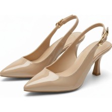 Efw Sivri Burun Bej Rugan Kadın Ayakkabı