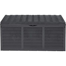 Calperia 320 Lt Tekerlekli Bahçe Sandığı, Ahşap Desenli Antrasit