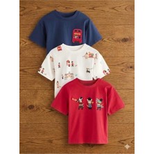Next Baby Pamuklu Kırmızı Kısa Kollu 3'lü Thsirt Set