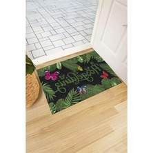 Calperia Monnheın Kapı Önü Paspası - Modern ve Şık Kapı Paspası | Ev, Ofis ve Dış Mekân Kullanımı Için (Kelebekli Hoşgeldiniz)