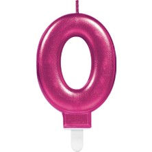 KİKA Rakam Mum Işıltılı Fuşya Kika Parti Malzemeleri
