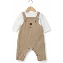 Next Baby Pamuklu Ayıcık Desenli Salopet Body Zıbın Set