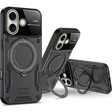 Colezium Iphone 16 Kılıf Joy Lens Standlı Kapak - Koyu Yeşil