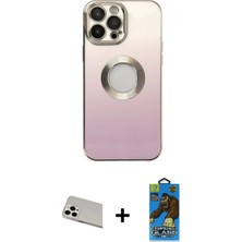 İlk El Grup Ieg™ iPhone 13 Pro Max Kutup Yansıma Özel Seri - Siyah 18D Cam Ekran Koruyucu + Beyaz Rainbow Kamera Lens Koruma Cam