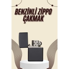 tp Buğz Çakmak Parlak Siyah Benzinli Çakmak Cep Boy Doldurulabilir
