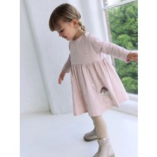 Next Baby Pamuklu Pembe Peri Uzun Kollu Süslemeli Elbise