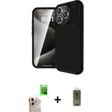 İlk El Grup Ieg™ iPhone 16 Pro Max Eksen Form Prime - Siyah Joko Magic 5d Hayalet Cam + Natural Grey Raze Metal Kamera Lens