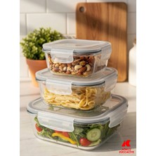 Köklü Züccaciye 3'lü Saklama Kabı