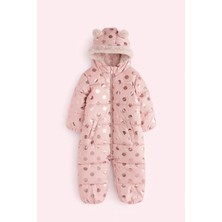 Next Baby Pembe Polar Astarlı Kar Tulumu ( Kendinden Ayaklı)