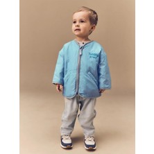 Next Baby Açık Mavi Suya Dayanıklı Işlemeli Mont