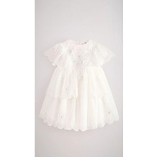 Next Baby Pamuklu Beyaz Işlemeli Elbise