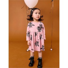 Next Baby Pamuklu Pembe Cadılar Bayramı Uzun Kollu Süslemeli Elbise