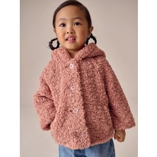 Next Baby Pembe Kapüşonlu Borg Ceket / Mont