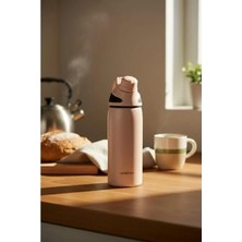 Calperia Pembe Termos Matara - 600ML Kapasiteli, Su ve Içecekler Için