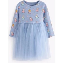 Next Baby Peppa Desenli Uzun Kollu Tütü Elbise