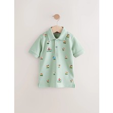 Next Baby Pamuklu Yeşil Cath Kidston Tamamı Işlemeli Kısa Kollu Thsirt