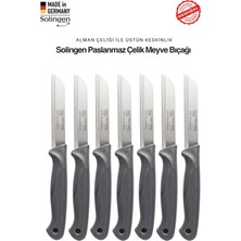 Solingen Profesyonel Gri Meyve Bıçağı Ultra Keskin Paslanmaz Çelik Mutfak Bıçağı 6'lı Set