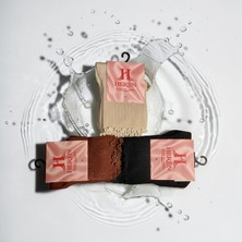 Heren Lastik Fırfırlı 3'lü Kadın Çorap , Fitilli Fırfırlı Kolej Boy