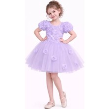 Diamondstar Kız Çocuk Güllü Parti Kıyafeti Dogum Günü ve Gösteri Kostümü Elbisesi