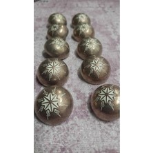 ILCARE Antık Bronz Bakır Kaplama Metal Düğme 36 Boy 22 mm 10 Adet