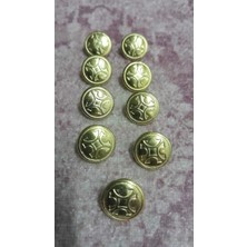 ILCARE Antık Gold Kaplama Metal Düğme 17 Boy 13 mm 9 Adet