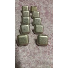ILCARE Antık Gümüş Kaplama Metal Düğme 17 Boy 10 mm 10 Adet