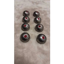 ILCARE Sıyah Taşlı Metal Düğme 28 Boy 18 mm 8 Adet