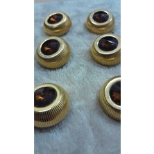 ILCARE Sıyah Kaplama Taşlı Metal Düğme 38 Boy 28 mm 6 Adet