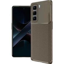 Starseven Infinix 50 4g Auto Focus Karbon Kapak - Kahverengi
