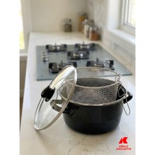 Köklü Züccaciye Emaye Kızartma Tenceresi