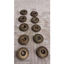 ILCARE Antık Sarı Kaplama Düğme 18 Boy 14 mm 10 Adet