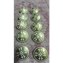 ILCARE Antik Bronz Kaplama Metal Düğme 28 Boy 17 mm 10 Adet