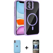 İlk El Grup Ieg™ iPhone 11 Yadigar Asil Koleksiyonu - Siyah 34D Hayalet Izgaralı Cam + Turuncu Neon Fosforlu Kamera Lens