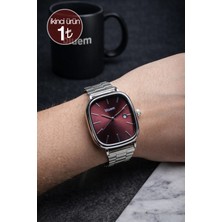 Bluem Axis Serisi - Bordo Kadran Çelik Kasa & Kordon Erkek Kol Saati