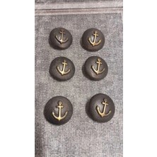 ILCARE Antık Sarı Fırçalı Kaplama Metal Dügme 38 Boy 26 mm 6 Adet