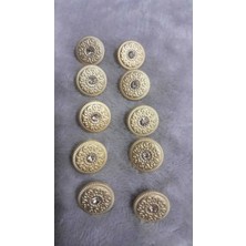 ILCARE Matl Altın Kaplama Taşlı Düğme 18 Boy 14 mm 10 Adet