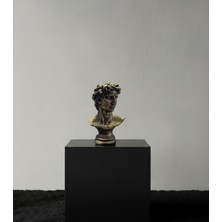 Lamazif Dekoratif Michelangelo David Büst Heykeli 38X26 cm | Boyanabilir Polyester Biblo | Rönesans Dekor Objesi | Ev & Ofis Dekorasyonu
