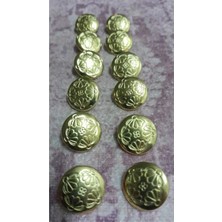 ILCARE Gold Kaplama Metal Düğme 27 Boy 17 mm 12 Adet