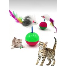 Kedi Oyun Topu Fareli Hacı Yatmaz Hareketli Kedi Topu Yıkılmaz Kedi Aktivitesi